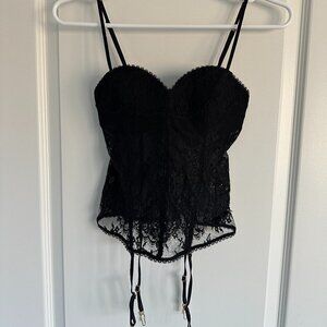 New Victoria's Secret Very Sexy Corset Lace Top with Removable Garters